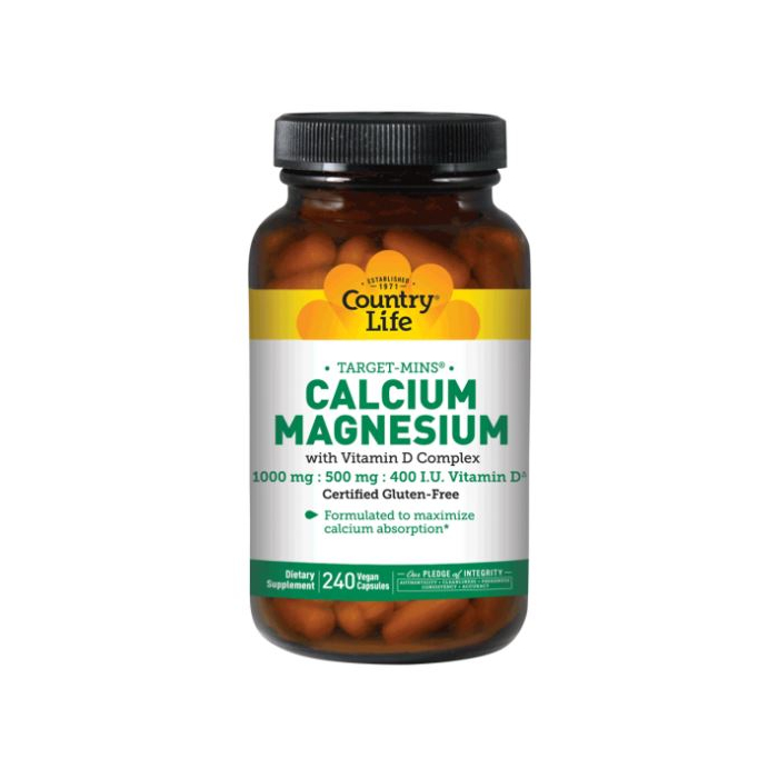 Country Life Calcium Magnesium with Vitamin D Complex, 240 Vegan Capsules