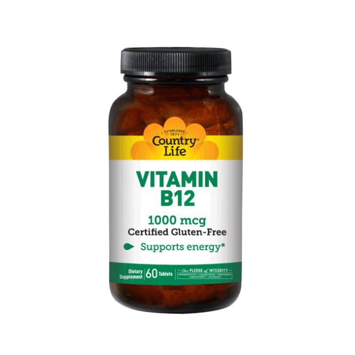 Country Life Vitamin B-12 1000 mcg, 60 Tablets