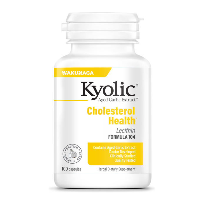 Kyolic Garlic Aged Formula 104 With Lecithin, 100 Capsules - Front view