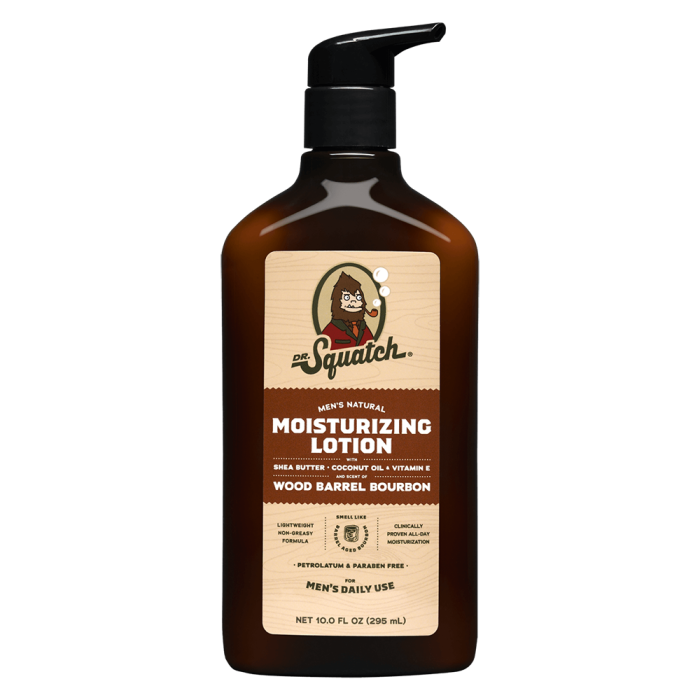 Dr Squatch Wood Barrel Bourbon Moisturizing Lotion - Front view