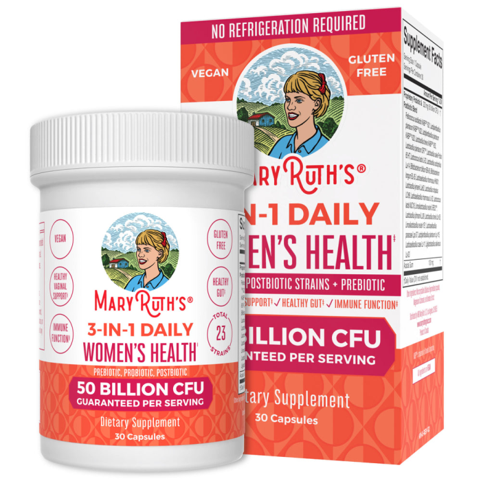 Mary Ruth's 3-in-1 Daily Womens Health Probiotics - Front view