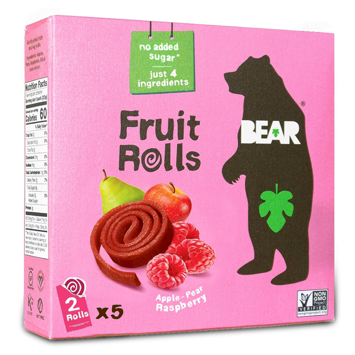 Bear Raspberry Fruit Rolls - Front view