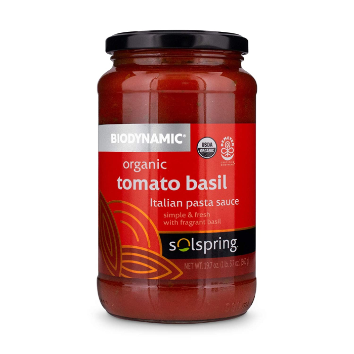 Solspring Biodynamic Organic Tomato Basil Italian Pasta Sauce