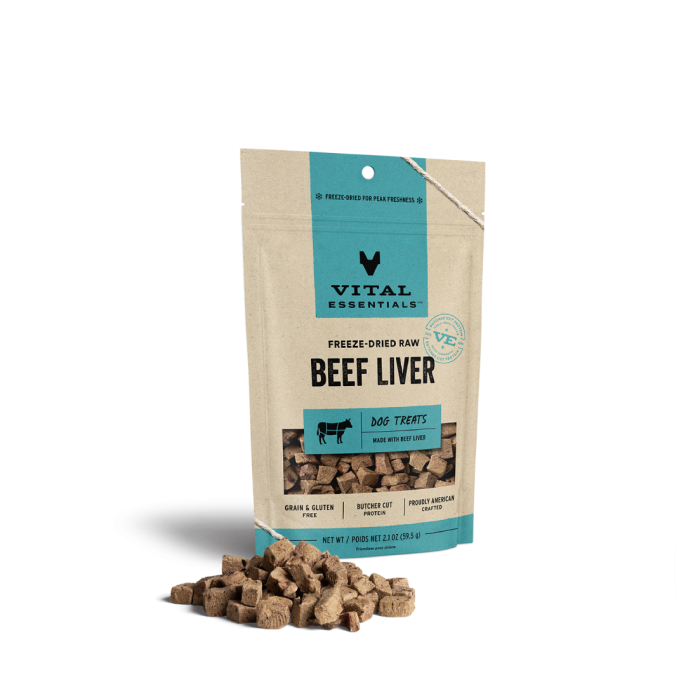 Vital Essentials Freeze-Dried Beef Liver Dog Treats - Front view