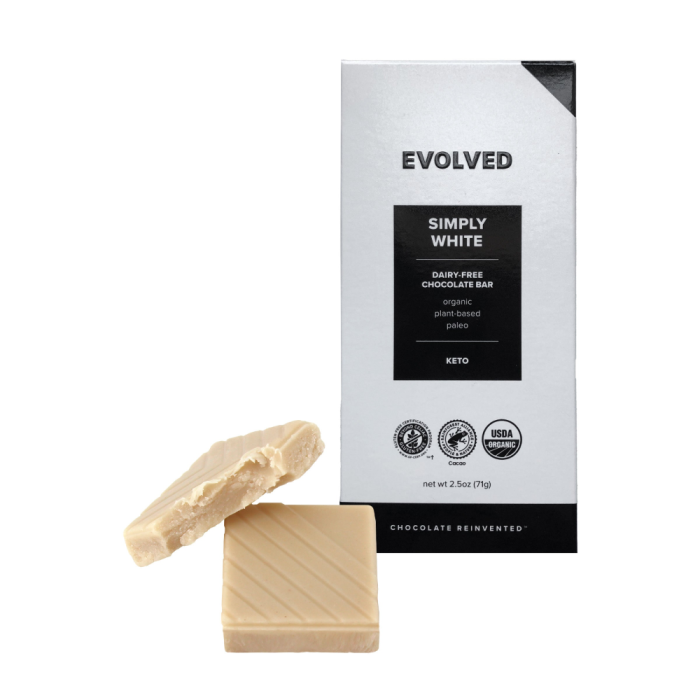 Evolved Keto White Cashew Chocolate Bar - Front view