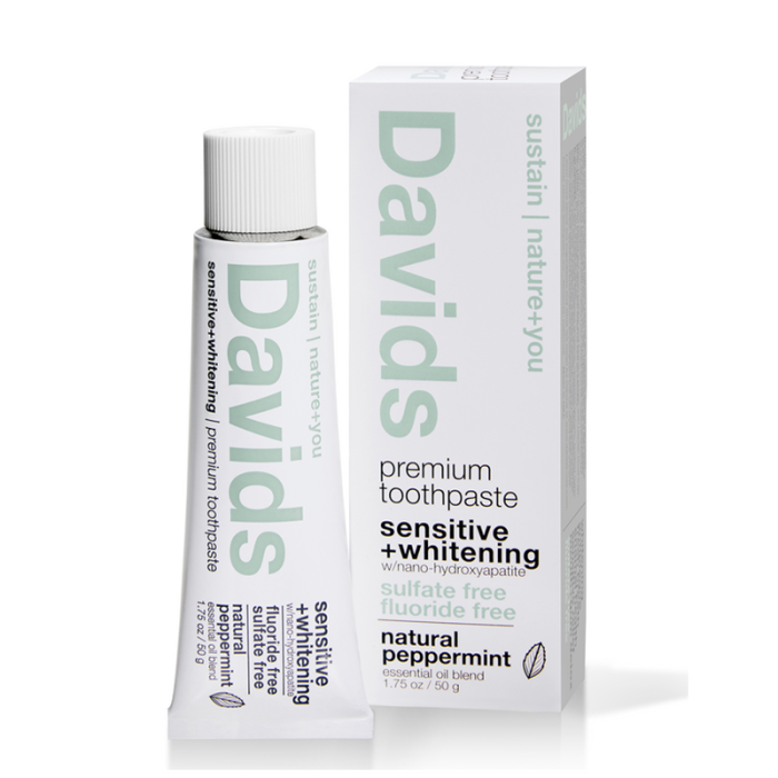 Davids Travel Size Sensitive+Whitening Toothpaste - Front view