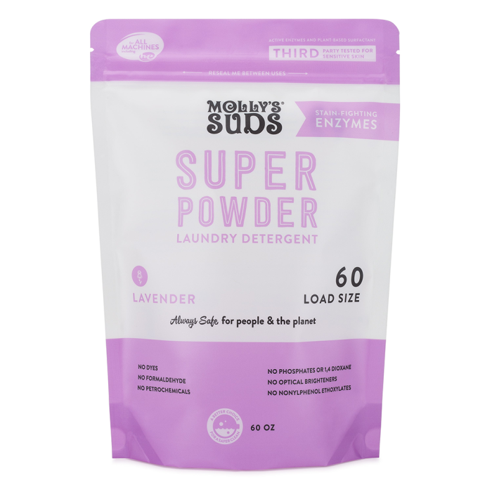 Molly's Suds Lavender Super Powder Laundry Detergent with Enzymes - Front view