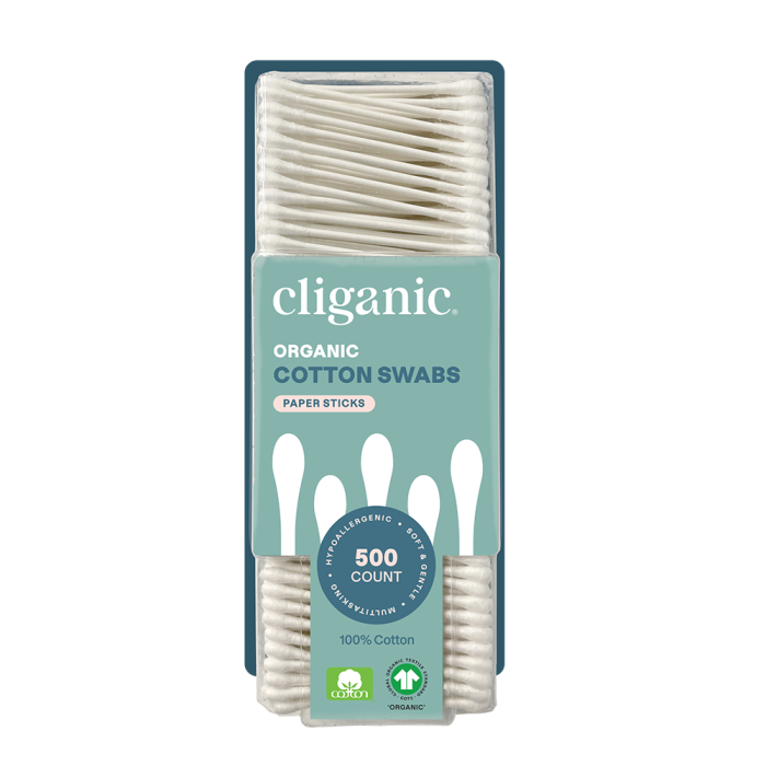 Cliganic Organic Cotton Swabs - Front view