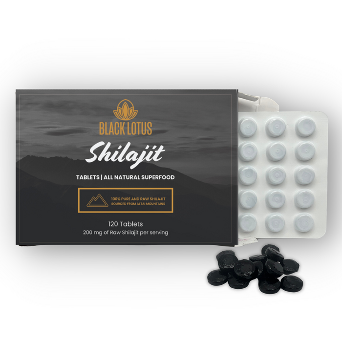 Black Lotus Shilajit Pure Tablets - Front view