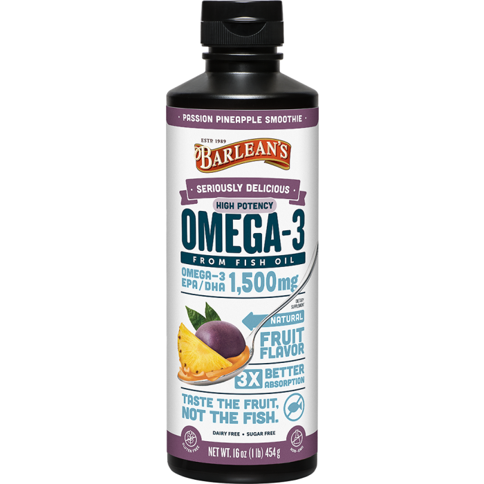 Barlean's Seriously Delicious™ Omega-3 High Potency Fish Oil Passion Pineapple Smoothie, 16 oz. 