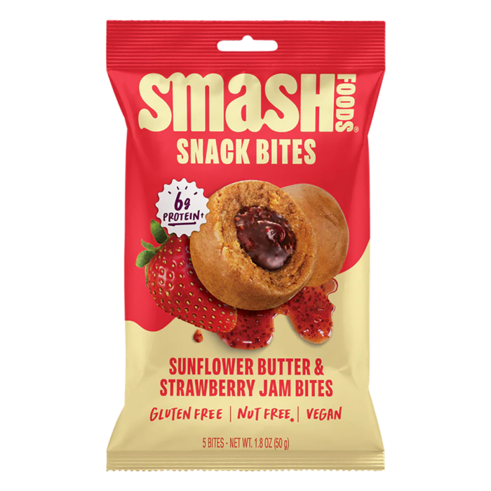 Smash Foods Sunflower Butter & Strawberry Jam Snack Bites - Front view