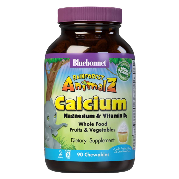 Rainforest Animalz Calcium, Magnesium & Vit D3 for Children, 90 Chewables