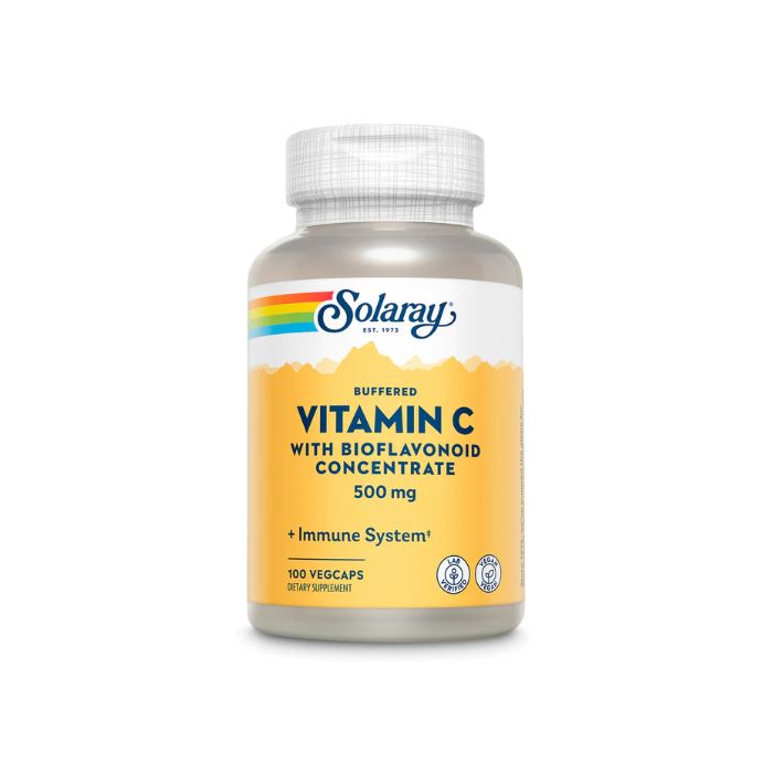 Solaray Buffered Vitamin C with Bioflavonoid Concentrate, 500mg, 100 Vegetarian Capsules