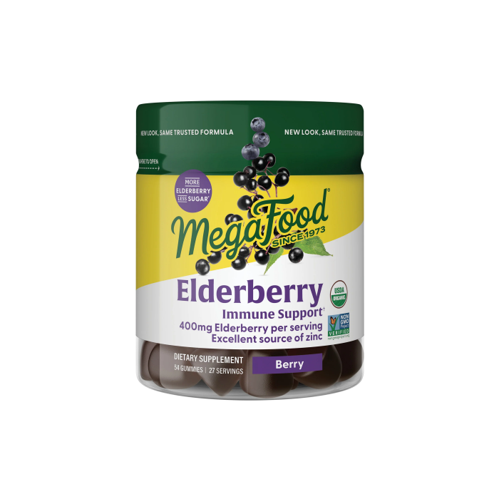 MegaFood Elderberry Immune Support Gummies, 54 Count