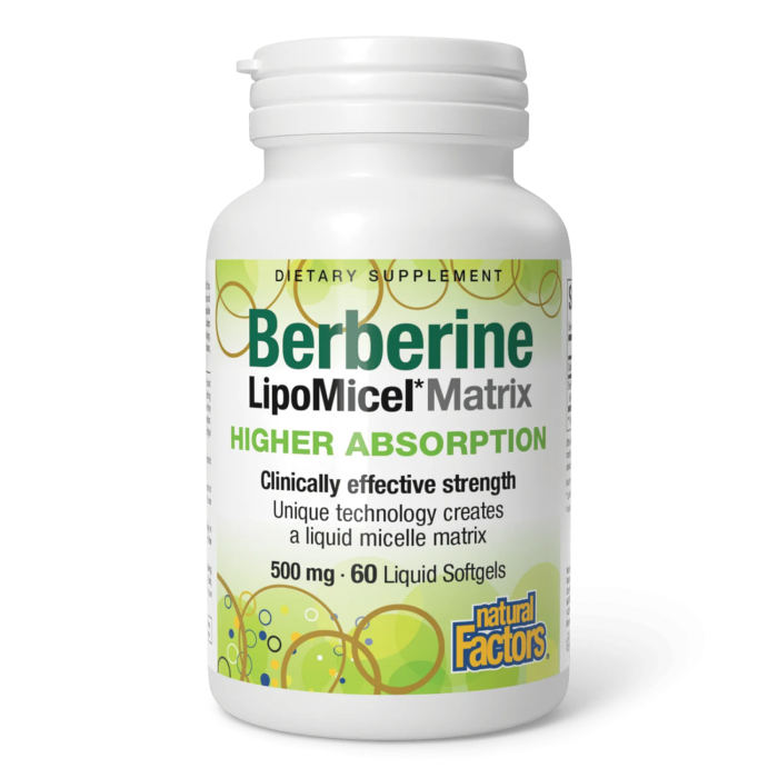 Natural Factors Berberine LipoMicel Matrix 500 mg - Front view