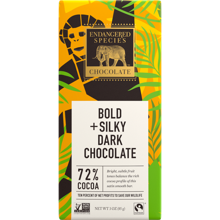 Endangered Species Bold + Silky Dark Chocolate, 3 oz.