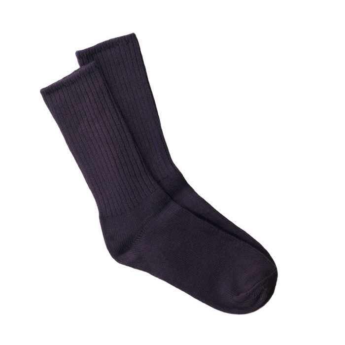 Maggie's Organic Classic Cotton Crew Sock, Eggplant Color, Size 10-13