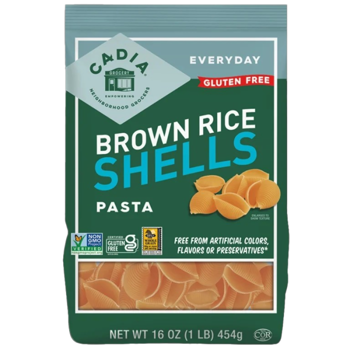 Cadia Brown Rice Pasta Shells - Front view