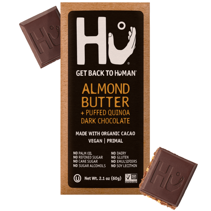 Hu Almond Butter + Puffed Quinoa Dark Chocolate Bar, 2.1 oz.