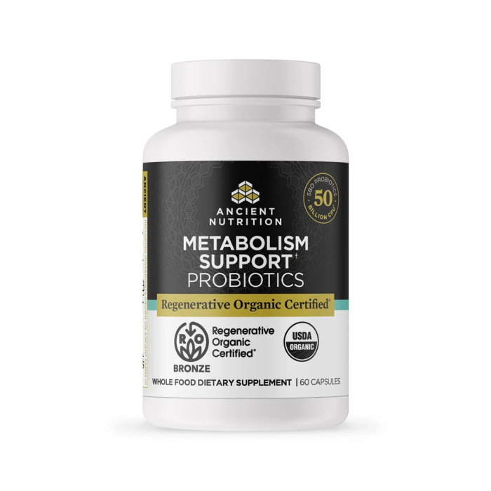 Ancient Nutrition Regenerative Organic Certified Metabolism Support Probiotics - Front view