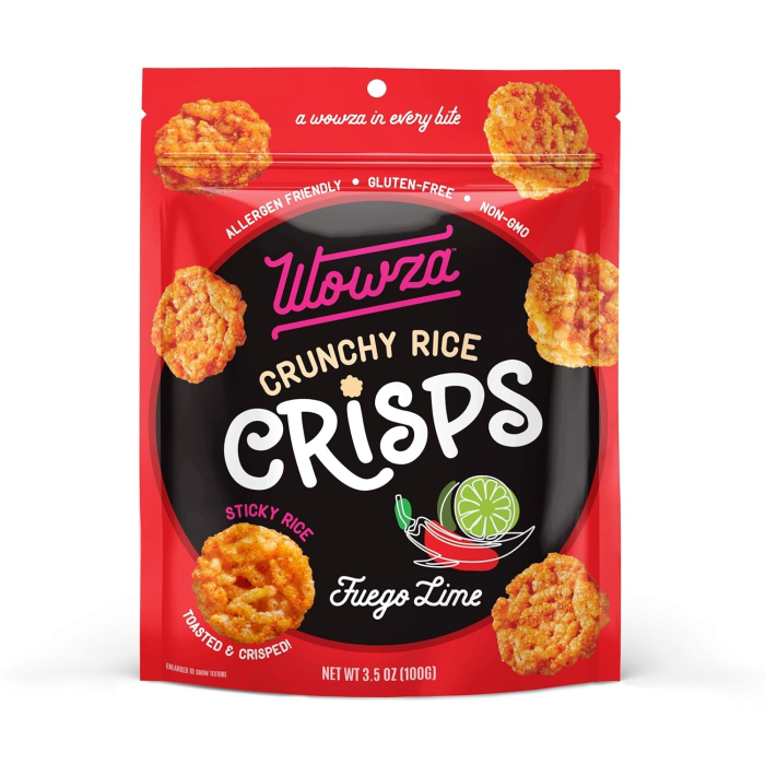 Wowza Fuego-Lime Crunchy Rice Crisps - Front view