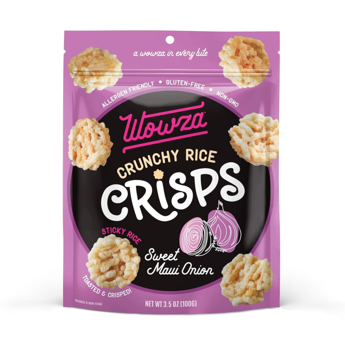 Wowza Sweet Maui Onion Crunchy Rice Crisps - Front view