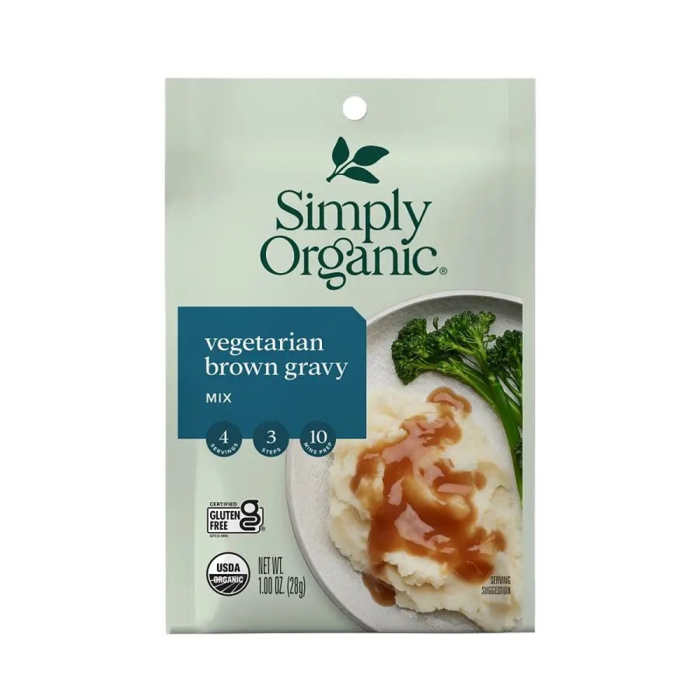 Simply Organic Vegetarian Brown Gravy Mix - Front view