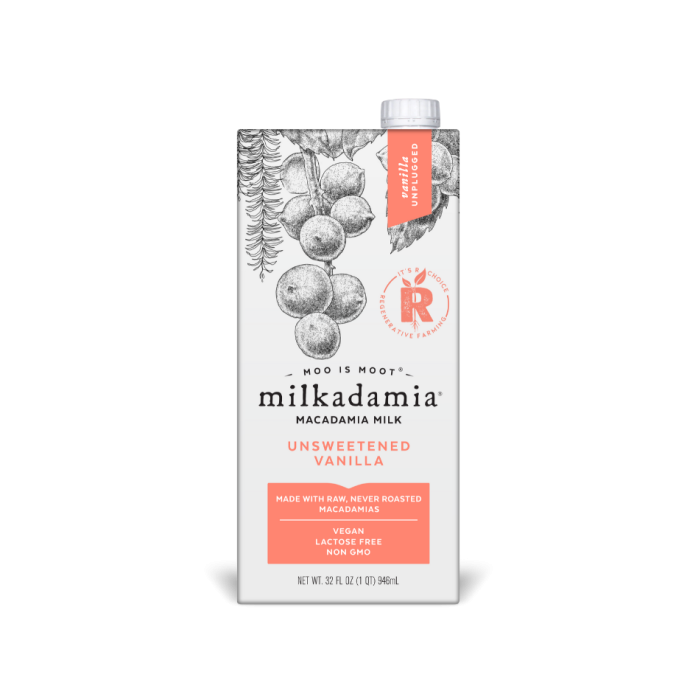 Milkadamia Milk, Unsweetened Vanilla, 32 fl. oz.