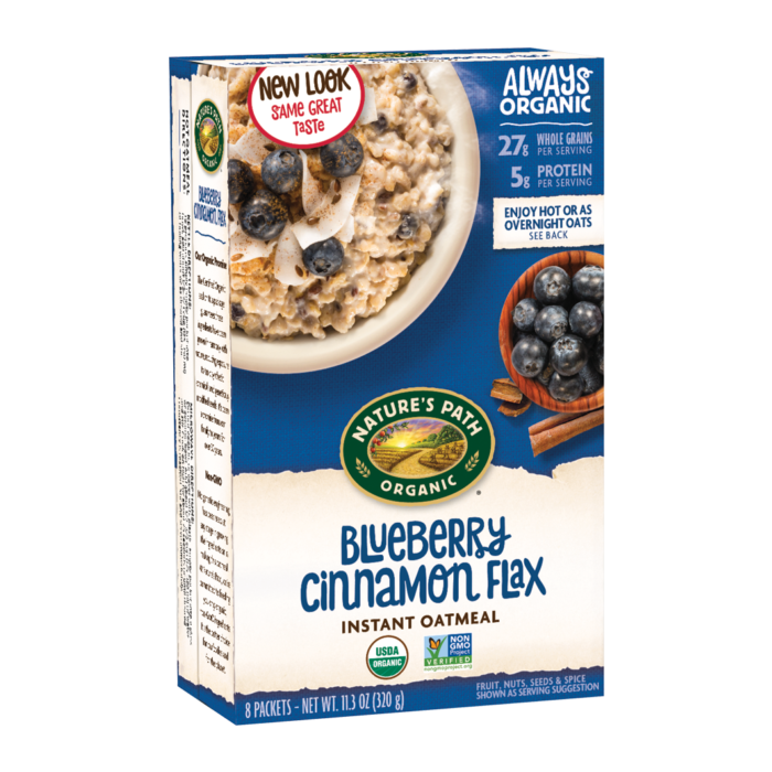 Nature's Path Organic Blueberry Cinnamon Flax Instant Oatmeal, 8 Packets