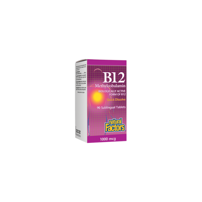 Natural Factors B12 Methylcobalamin 1,000 mg,  90 Sublingual Tablets