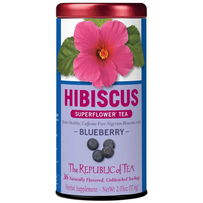 The Republic of Tea Hibiscus Blueberry Tea Bags - Front view