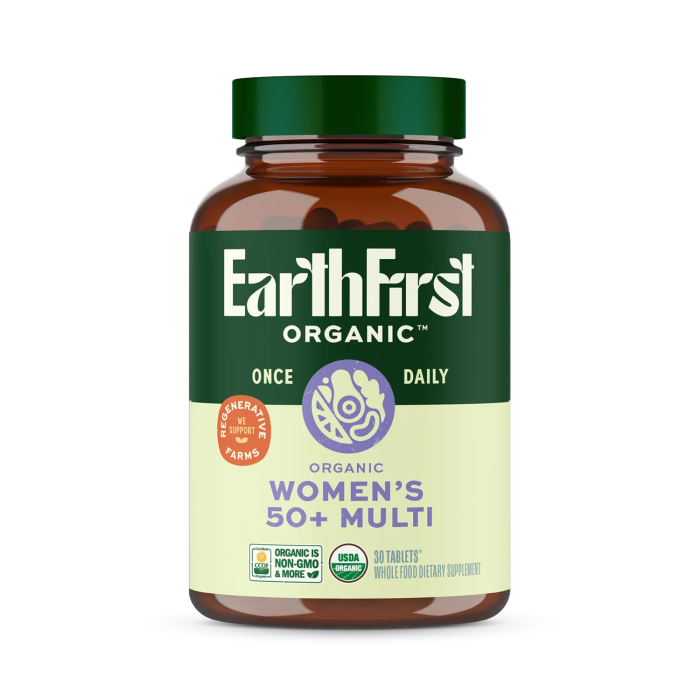 EarthFirst Organic Women's 50+ Multi Once Daily - Front view