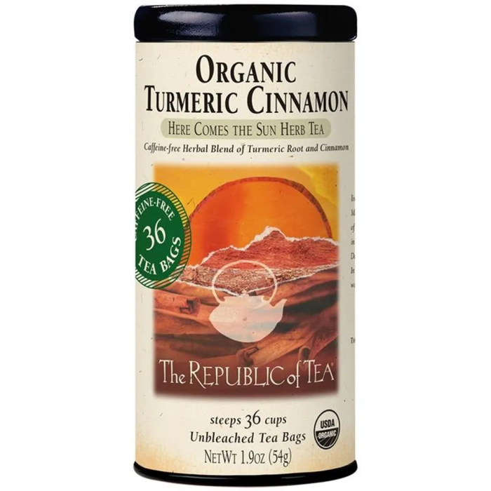 The Republic of Tea Organic Turmeric Cinnamon Tea Bags - Front view