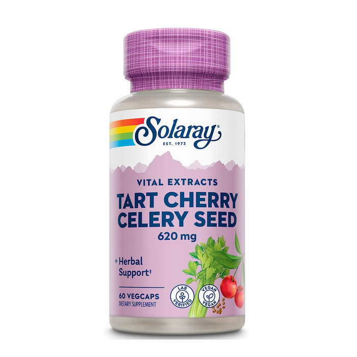 Solaray Tart Cherry Celery Seed, 620mg, 60 Vegetarian Capsules