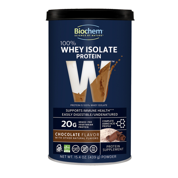 BioChem Chocolate 100% Whey Isolate Protein - Front view