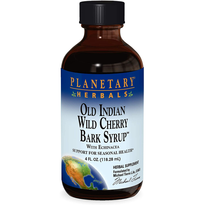 Planetary Herbals Old Indian Wild Cherry Bark Syrup - Front view