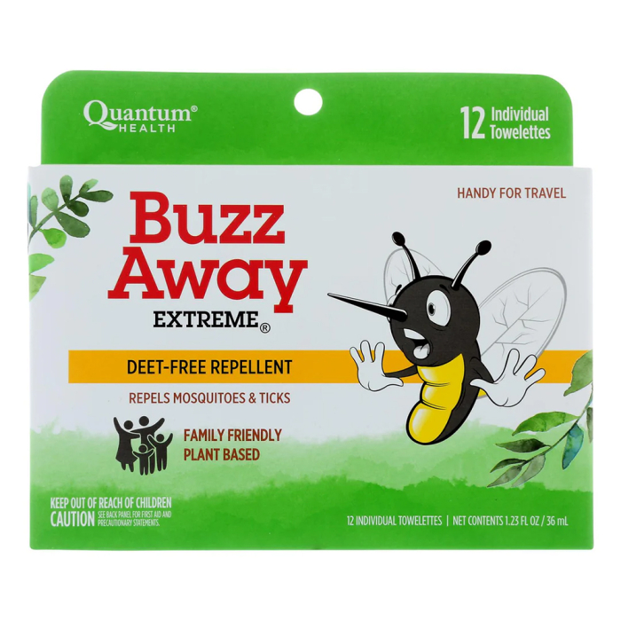 Quantum Buzz Away Towelette - Front view