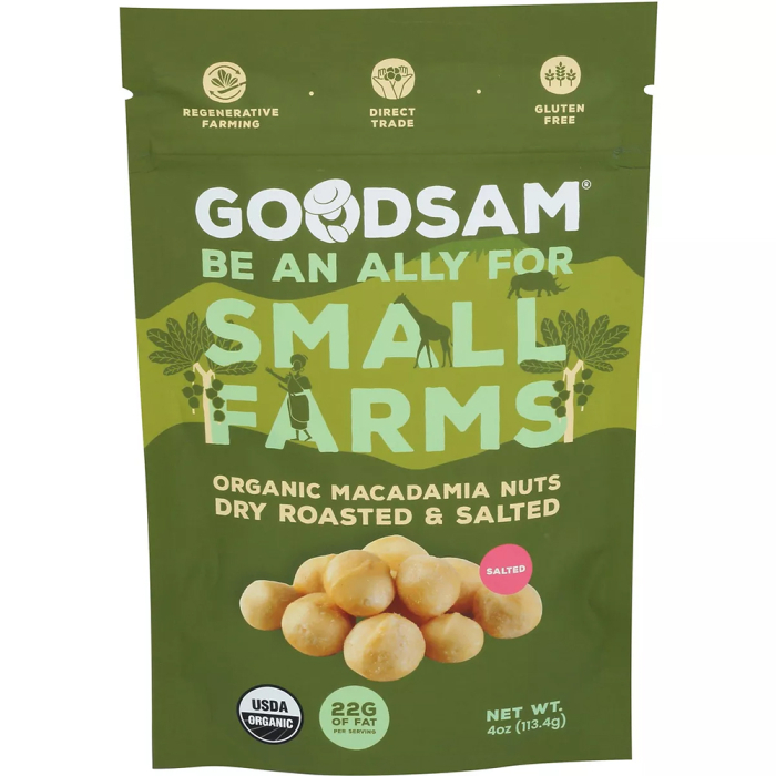 Goodsam Organic Roasted Macadamia Salted Nuts - Front view