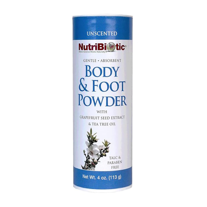 NutriBiotic Body & Foot Powder, Unscented - Front view