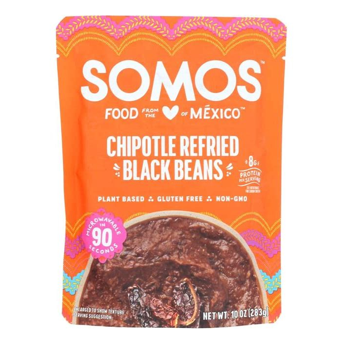 SOMOS Chipotle Refried Black Beans, 10 oz. 