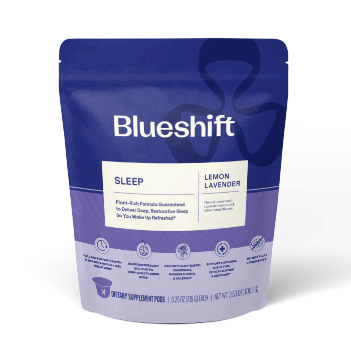 Blueshift Nutrition Sleep Lemon Lavender - Front view