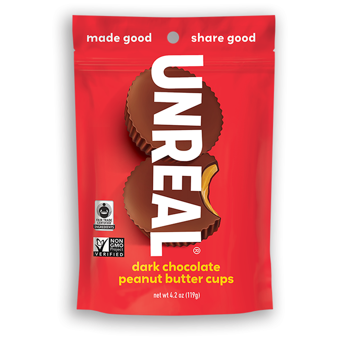 Unreal Dark Chocolate Peanut Butter Cups, 4.2 oz.