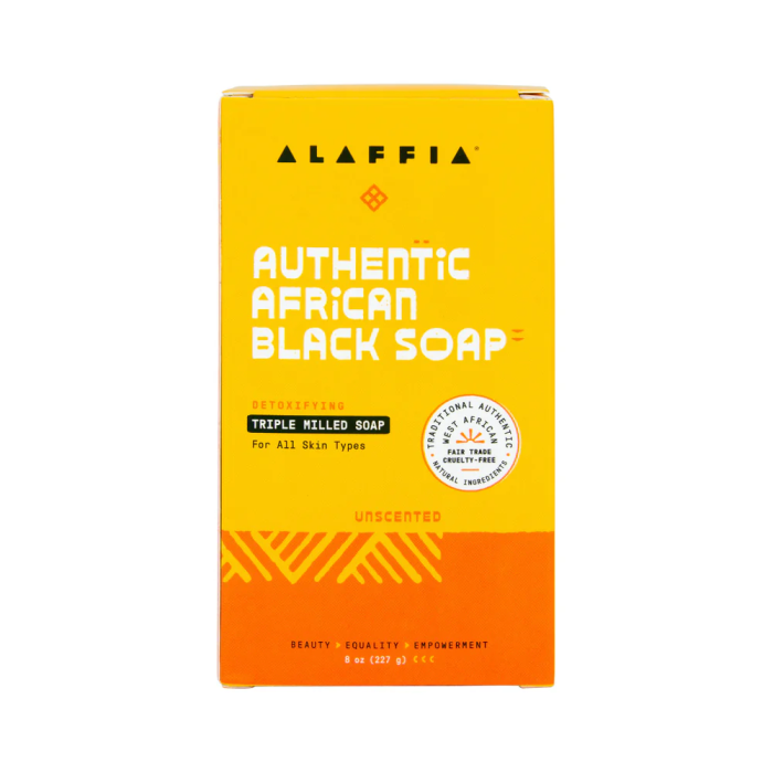 Alaffia Authentic African Black Soap Unscented - Front view