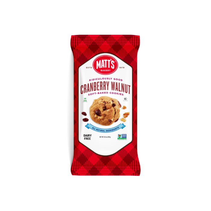 Matt's Cookies, Cranberry Walnut, 10.5 oz.