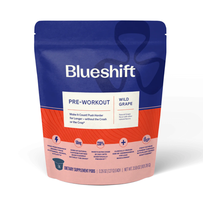 Blueshift Nutrition Pre-Workout Wild Grape - Front view