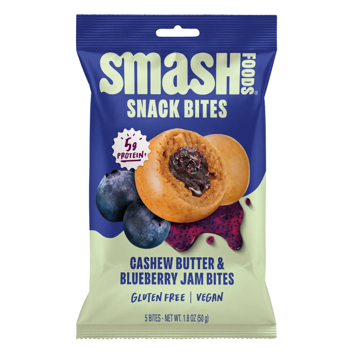 Smash Foods Cashew Butter Blueberry Snack Bites - Front view