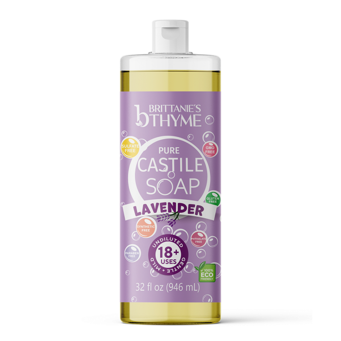Brittanie's Thyme Lavender Pure Castile Liquid Soap - Front view