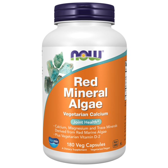 NOW Foods Red Mineral Algae - 180 Veg Capsules