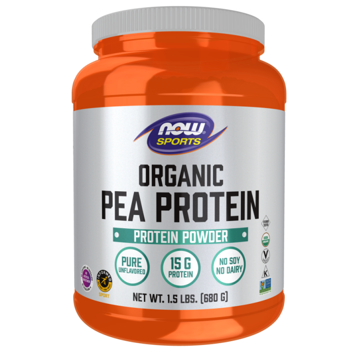 NOW Foods Pea Protein, Organic Powder - 1.5 lbs.