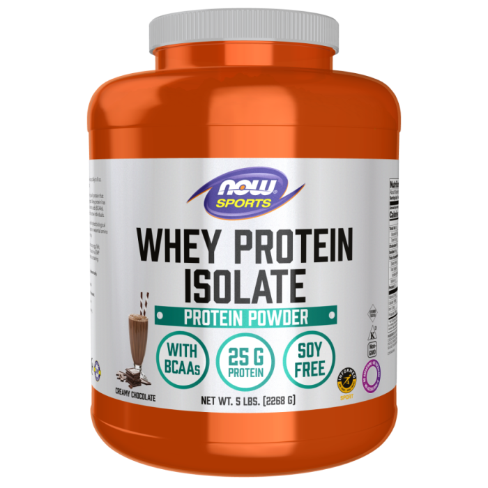 NOW Foods Whey Protein Isolate, Creamy Chocolate Powder - 5 lbs.